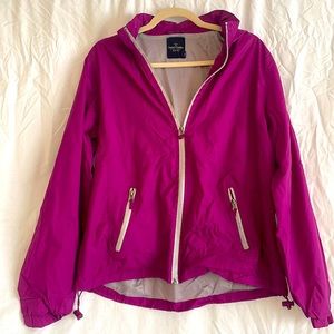 Faded glory L violet mulberry nylon windbreaker with hideaway hood